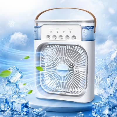 portable fan with mist and led lights