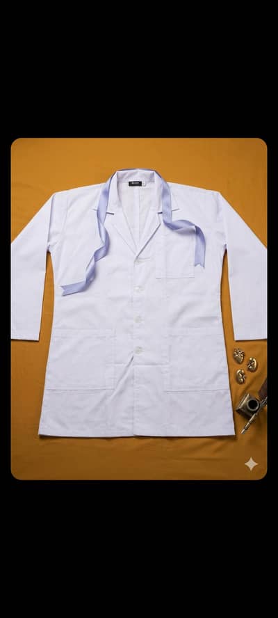 premium unisex white lab coat ,medical & doctor apron with pockets.