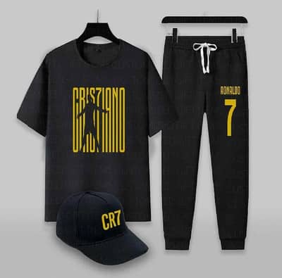 Men's CR7 3-piece Tracksuit - T-shirt + Trouser + Cap