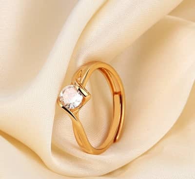 Elegant Gold Plated Crystal Ring for Women