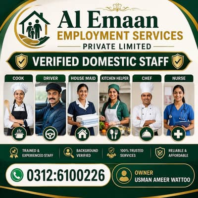 verify. House Maid . Cook . Driver. Kitchen Helper. Chef . Nurse
