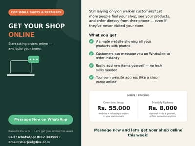 Get your shop online and build your brand online Today!