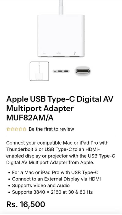 apple original usb type C digital av