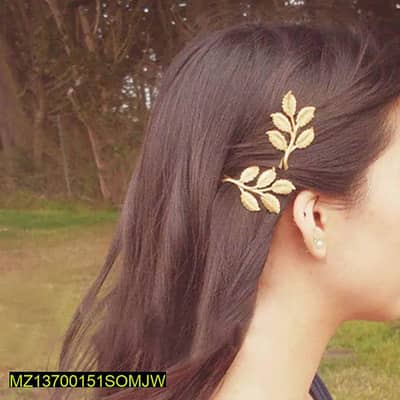 Golden Leaf Hairpin for Women | Wedding Party Hair Accessory