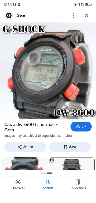 Vintage casio Fisherman Dw-8600 workiing condition orignal sterp