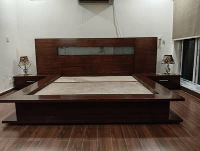 Bed with two side tables