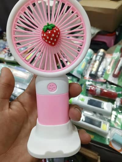 pink strawberry Neck fan for hand use