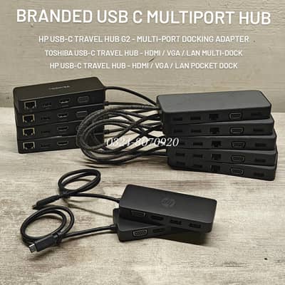 HP USB C Multiport Travel Hub - Best For Macbook & Laptop - HDMI , VGA