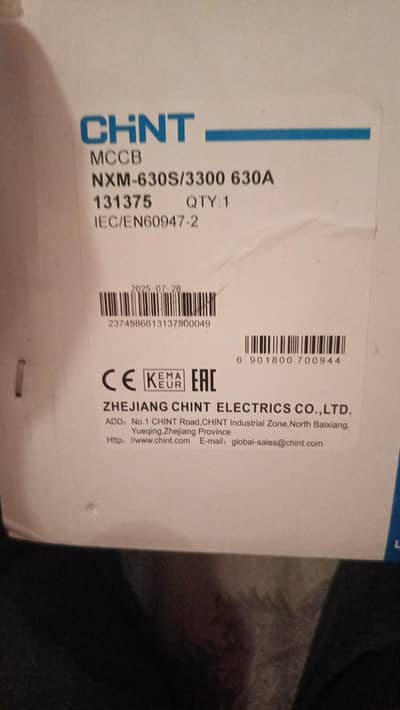 Chint breaker 630A 3pole Ac