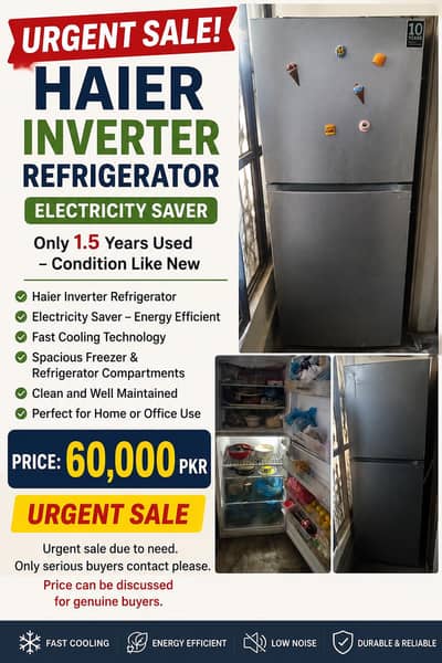  URGENT SALE – Haier Inverter Refrigerator 