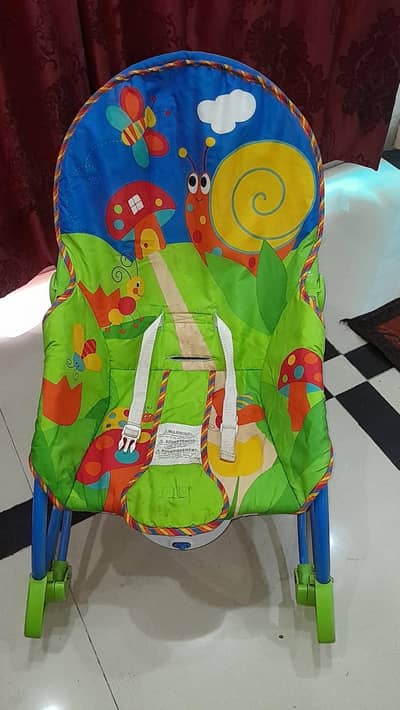 fisher price bouncer and carry cot both for Rs 6000
