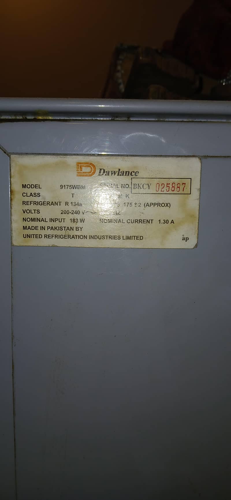 Dawlance refrigeeator model 9175WBM 0