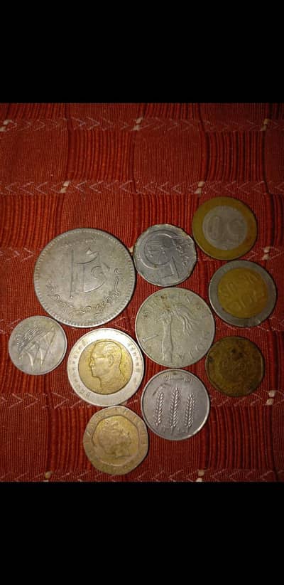 Old  10 coins and 3 notes for sale