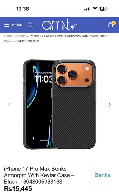 Iphone 17 pro max kevlar case by Benks