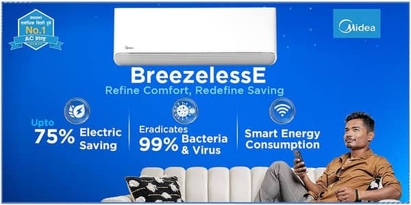 midea breezles 1.5ton (1seson used almost new)