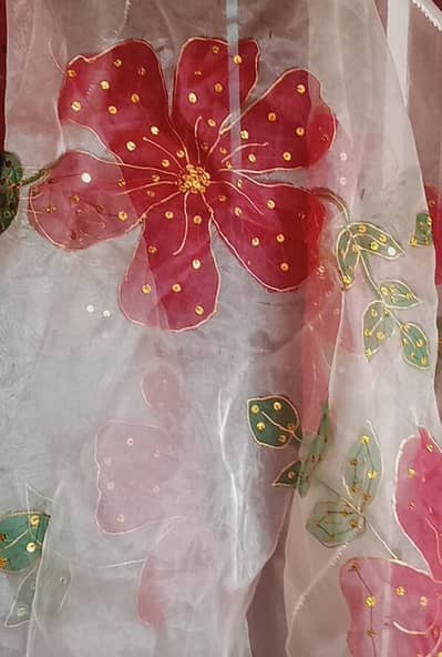 fabric painted dupatta