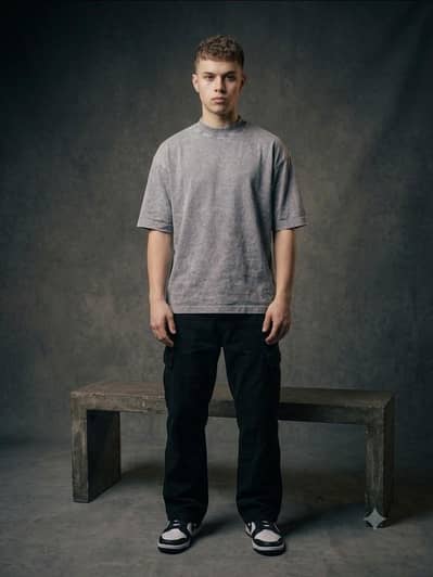 Oversized Acid Washed Grey T shirt