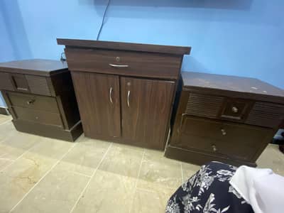 2 side tables and storage cupboards for sale!