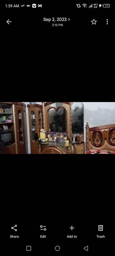 Deco furniture 6×6 bed dressing table 3 door wodrobe 3 door tv shelf