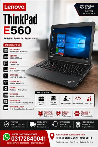 LENOVO THINKPAD E560 | I5 6TH | 8GB/256GB