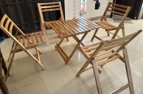 Wooden table and chair set