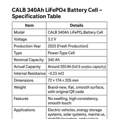 Lithum cells lipo4 battery brand new celll all 340 314 280 100 ah