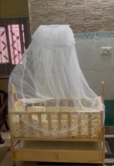 wooden baby cot