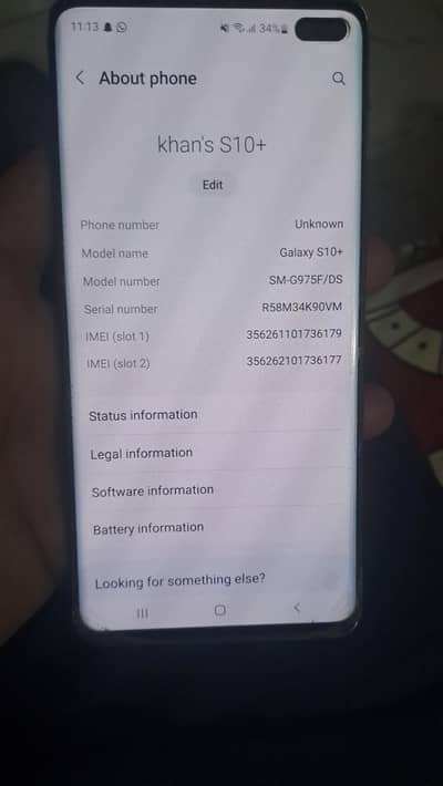 Samsung Mobile S10 Plus