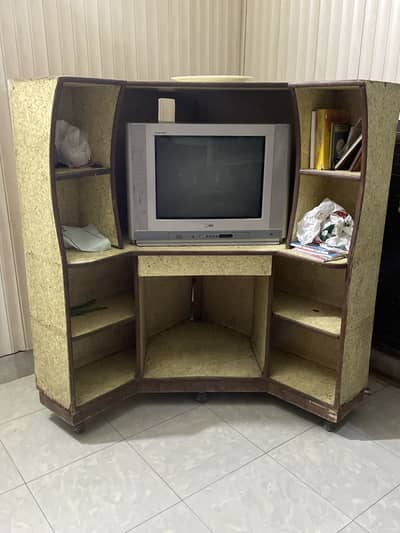 TV Stand / Wooden Almari with Shelves – Good Condition