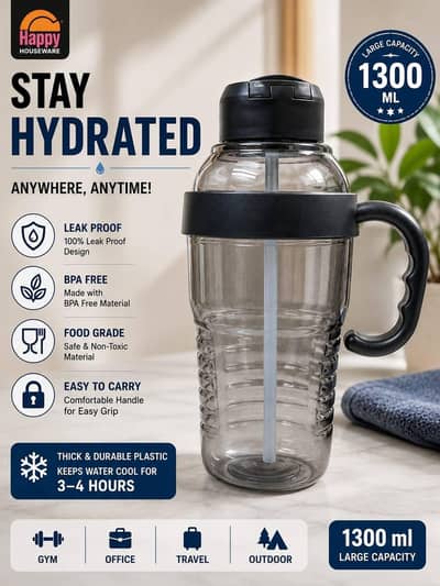 large capacity 1300ml water bottle