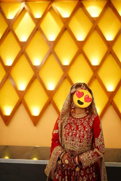 Heavy bridal sharara with dhupata _ Red & gold