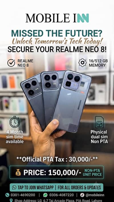 Brand New Realme Neo 8 16/512GB Dual SIM NON Active Phone 100% Genuine