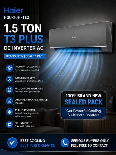 Haier HSU-20HFTEX T3 Plus DC Inverter AC 1.5 Ton