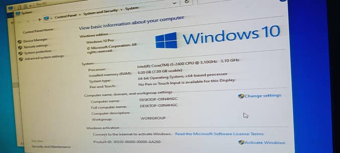 hp Cpu core i5 2gen 8gb ram 320gb hhd