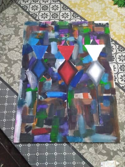 Abstract painting, expression emotions, made with love