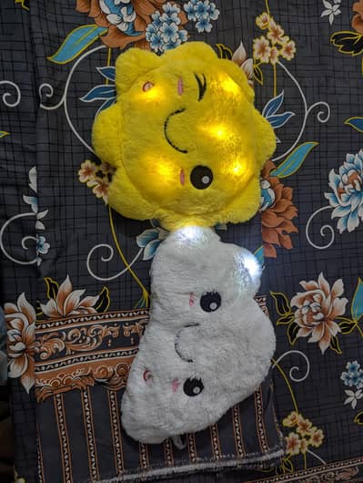 Cute LED Light-Up Plush Pillows for Kids (Sun & Cloud Set)
