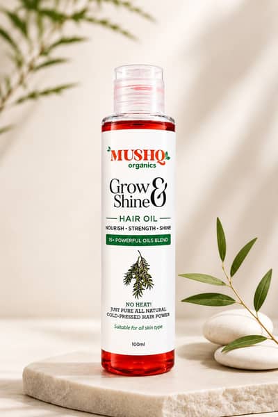 Mushq Organics Grow & Shine Hair Oil | Hair Growth & Hair Fall Control