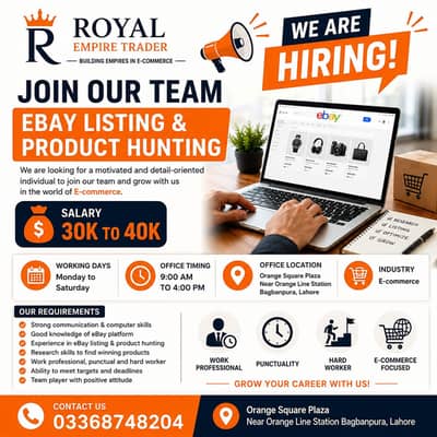 We’re Hiring – eBay Listing & Product Hunting Executive