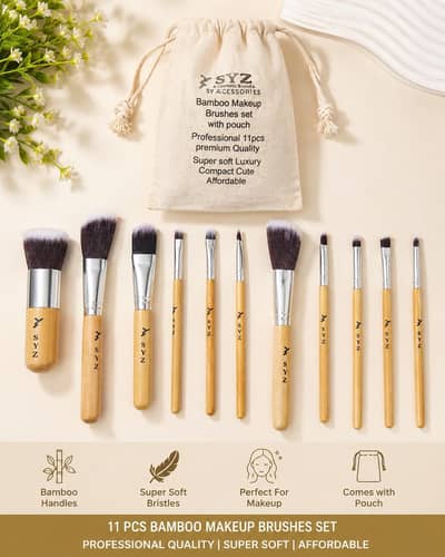 Bamboo makeup brushes new