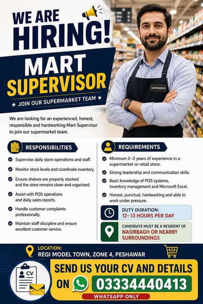 Supervisor Required For Mart