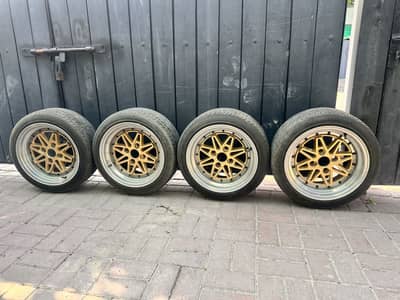 Work Equip 03s Rims + Comforser 195/45/15 Low Profile Tires