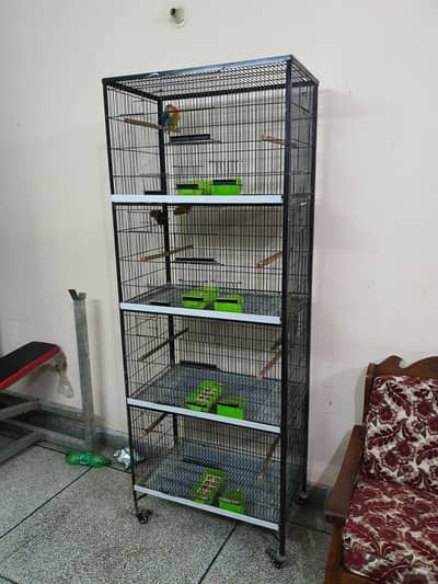 Full Angle Parrot Cage 4 portion 2.5 ft strong built with tyres