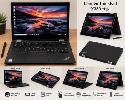 Laptop Core i5 8genration 16GBRam DDR4 Touch pad 360 X380 Yoga Seires
