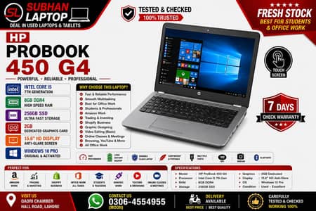 HP ProBook 450 G4 | Core i5 7th Gen | 8GB RAM | 256GB SSD