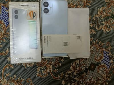 Samsung a06  white colour smooth working full box dual sim approved