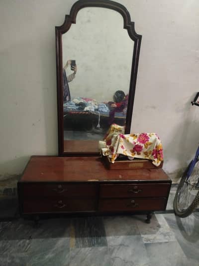 Wooden dressing table with mirror for sale
