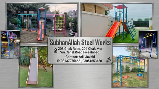 Kids Playground Swings & Slides | Kids Iron Jhoola, Slides & Play Set