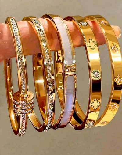 Premium 304 Stainless Steel Gold & Silver Bangles.