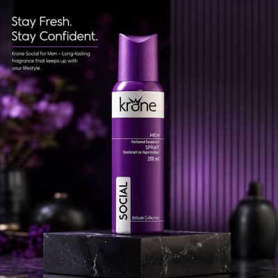 Krone Social Body Spray 200ml for Men - Brand New & Original