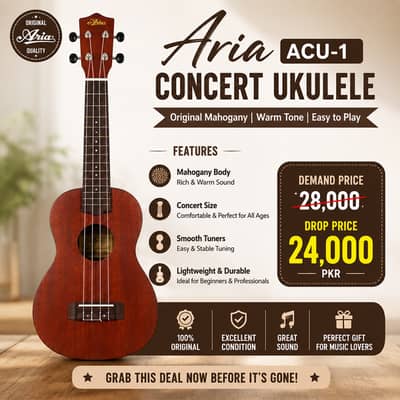 Aria ACU-1 Concert Ukulele Original Mahogany | Excellent Condition